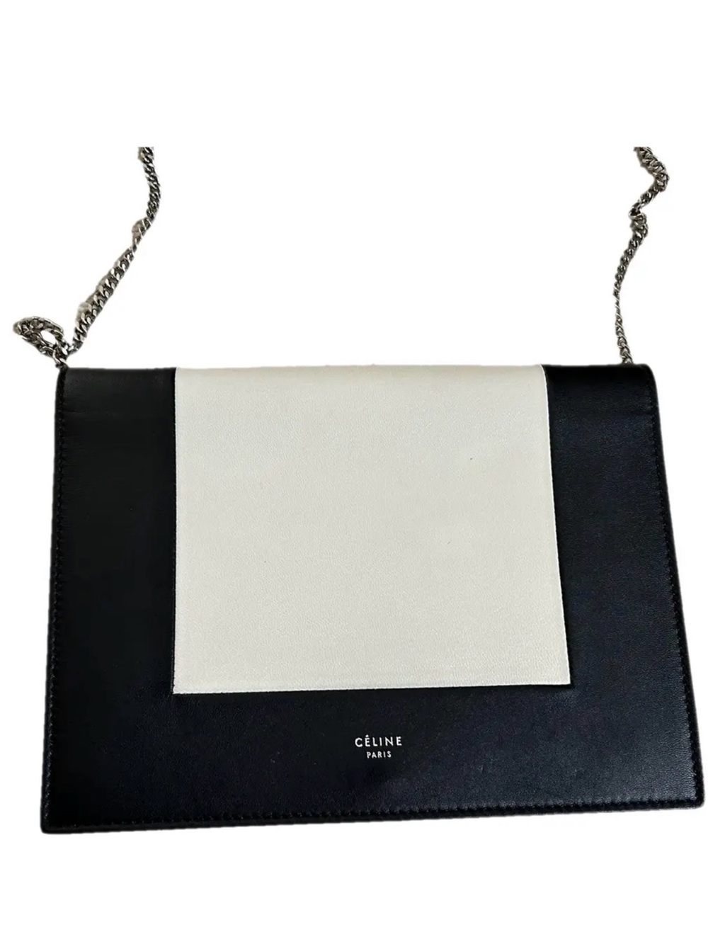 Celine Black and White Leather Crossbody Bag